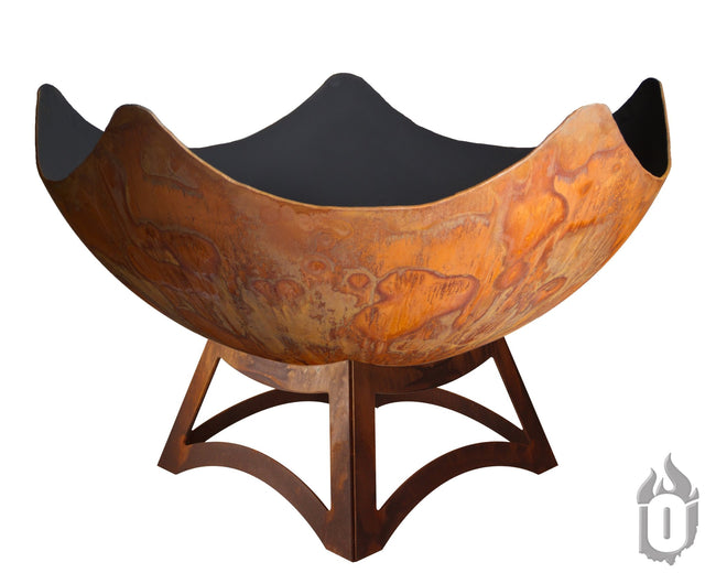 "Stellar" Artisan Fire Bowl with Hollow Base (Made In USA) - Majestic Patio