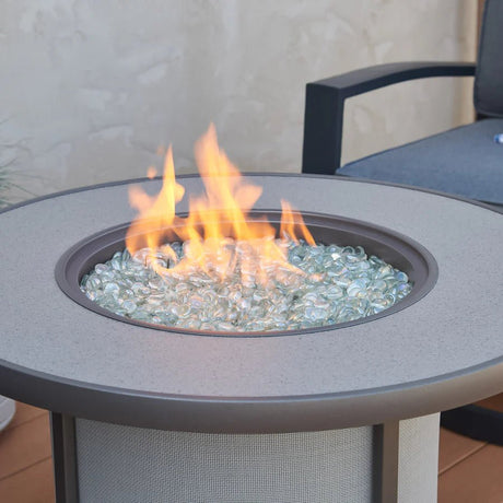 Stonefire Round Gas Fire Pit Table - Majestic Patio