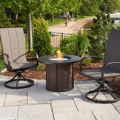 Stonefire Round Gas Fire Pit Table - Majestic Patio