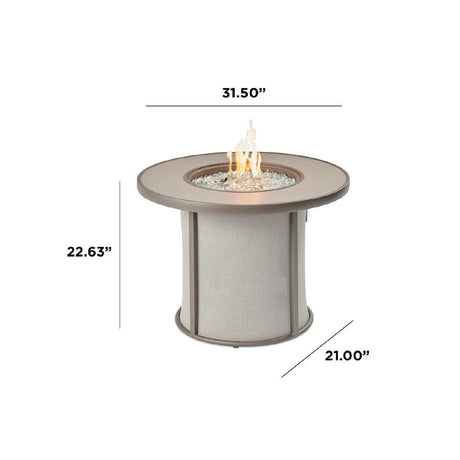 Stonefire Round Gas Fire Pit Table - Majestic Patio