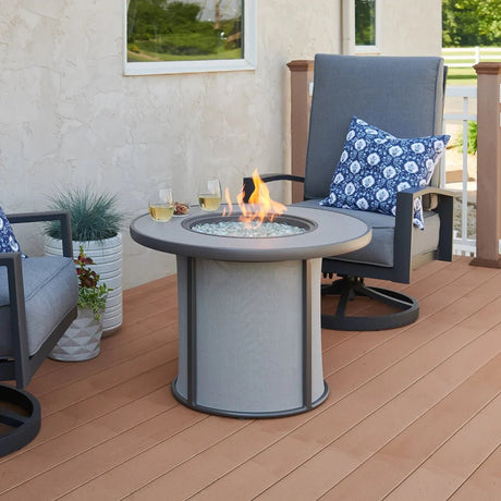 Stonefire Round Gas Fire Pit Table - Majestic Patio