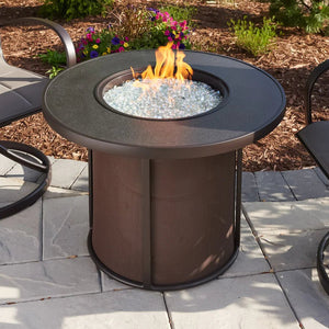 Stonefire Round Gas Fire Pit Table - Majestic Patio