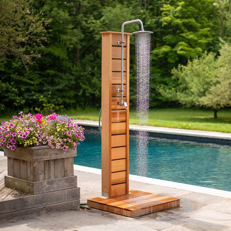 Sunlight Outdoor Shower - Clear Red Cedar - Majestic Patio