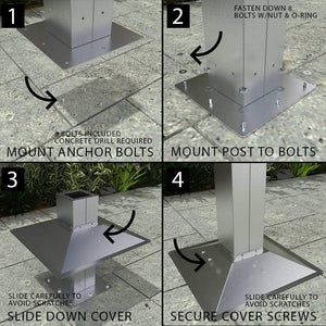 Sunstone 22-1/2″H Post fixture mount for grill jacket – SUNJKPOST - Majestic Patio