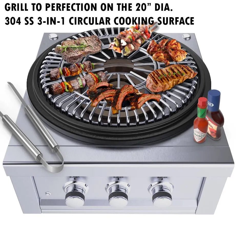 Sunstone 24” Power Cirque “Flat-Top Griller Package” – SUN24PCB-PB - Majestic Patio