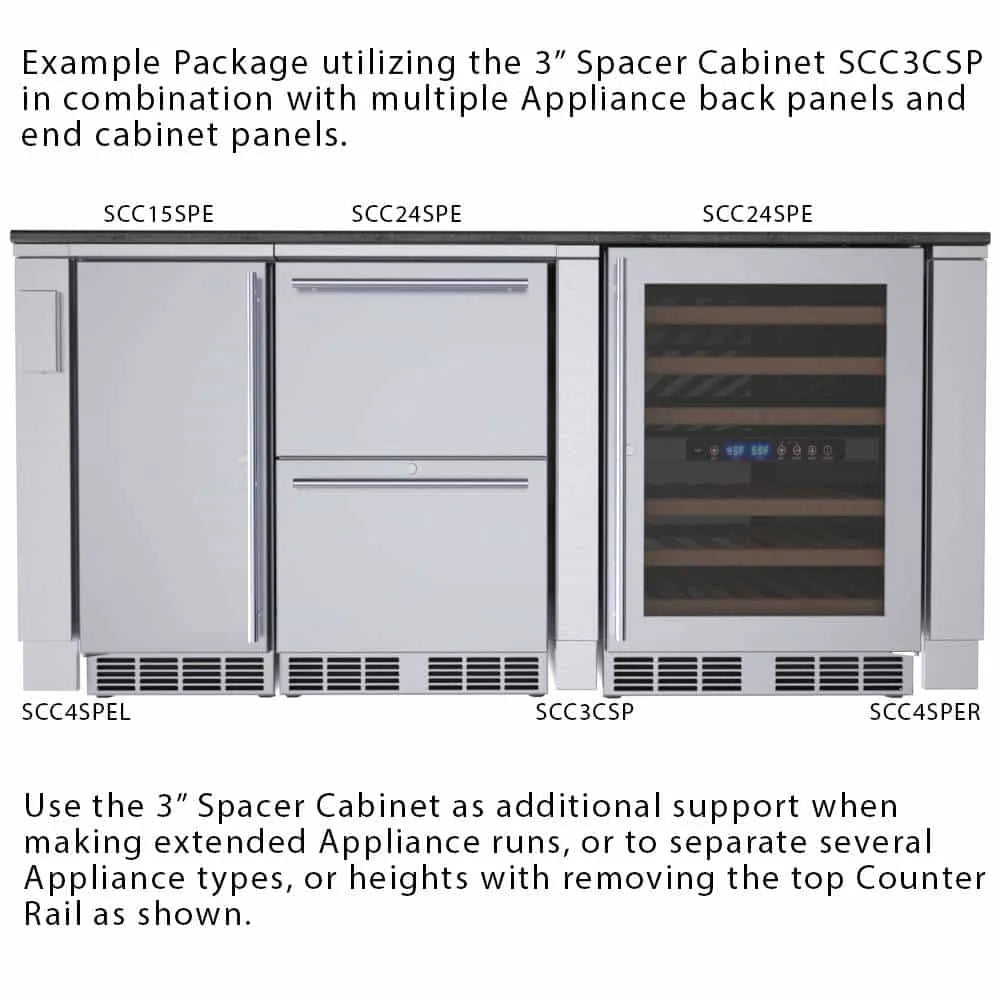 Sunstone 3” Appliance Spacer Cabinet – SCC3CSP - Majestic Patio