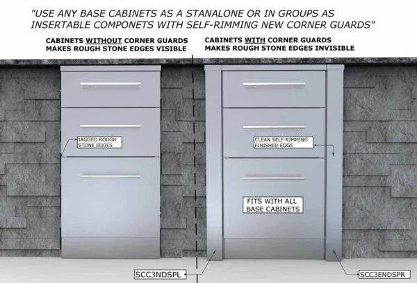 Sunstone 3″ End Corner Guard Panel for Left Side of Base Cabinets – SCC3ENDSPL - Majestic Patio