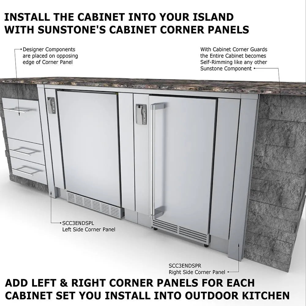 Sunstone 30″ Sunstone Appliance Cabinet for up to 21″ wide Fridge – SAC30APC - Majestic Patio