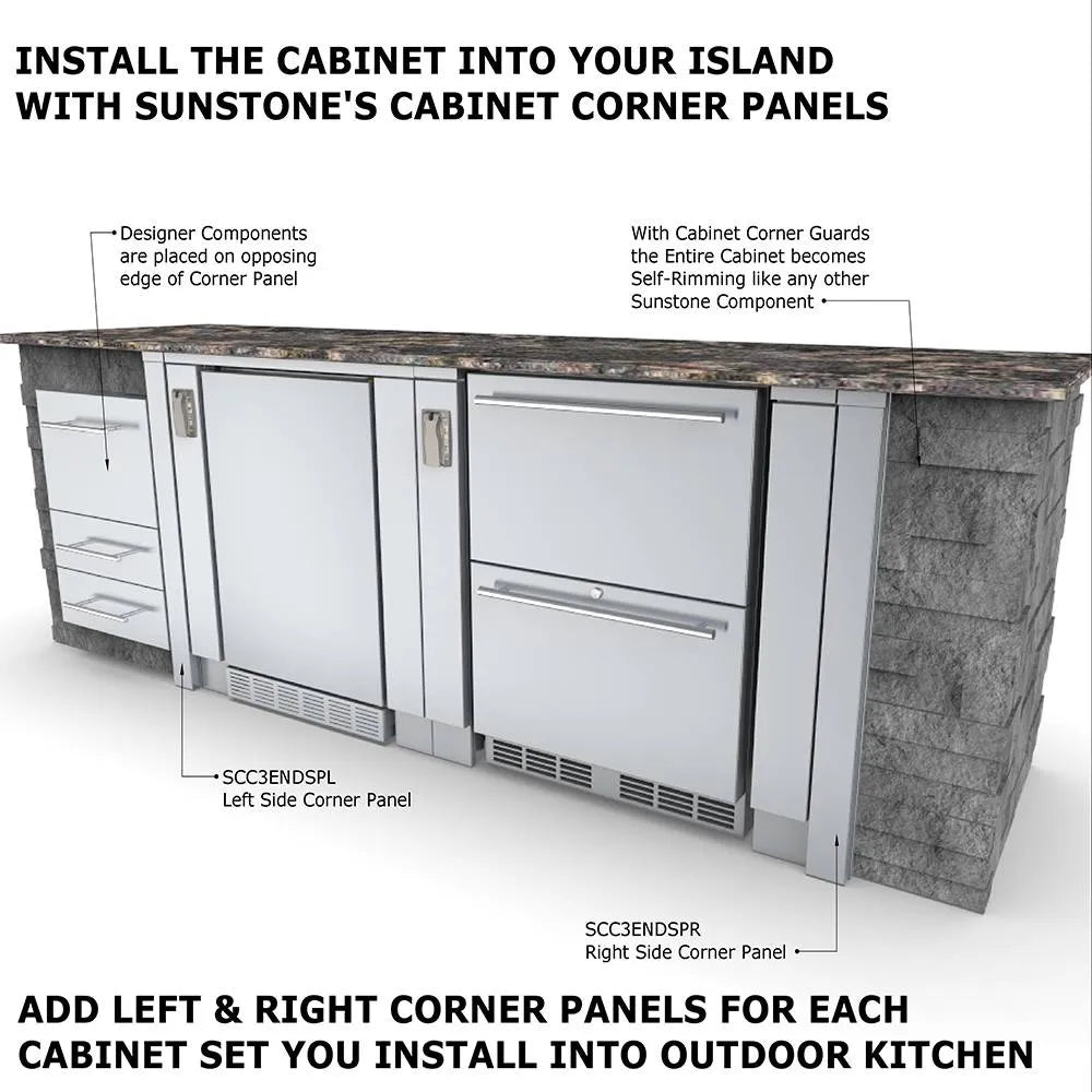 Sunstone 34″ Sunstone Appliance Cabinet for up to 25″ wide Fridge – SAC34APC - Majestic Patio