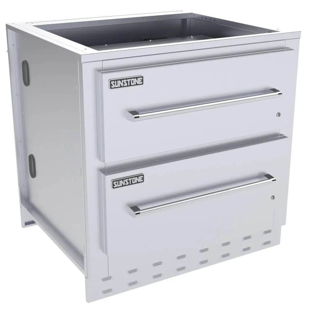 Sunstone 34″ Sunstone Double Warming Drawer Cabinet – SAC34DWC - Majestic Patio