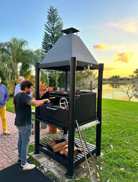 The Beast Argentine Santa Maria Style Wood Fire & Charcoal Gaucho Grill - Majestic Patio