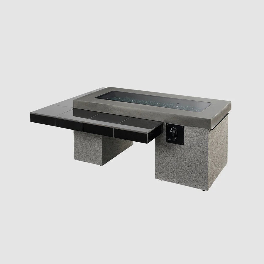 Uptown Black Linear Fire Pit Table - Majestic Patio