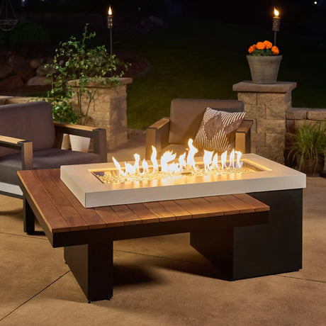 Uptown Black Linear Fire Pit Table - Majestic Patio