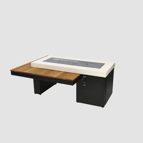 Uptown Black Linear Fire Pit Table - Majestic Patio