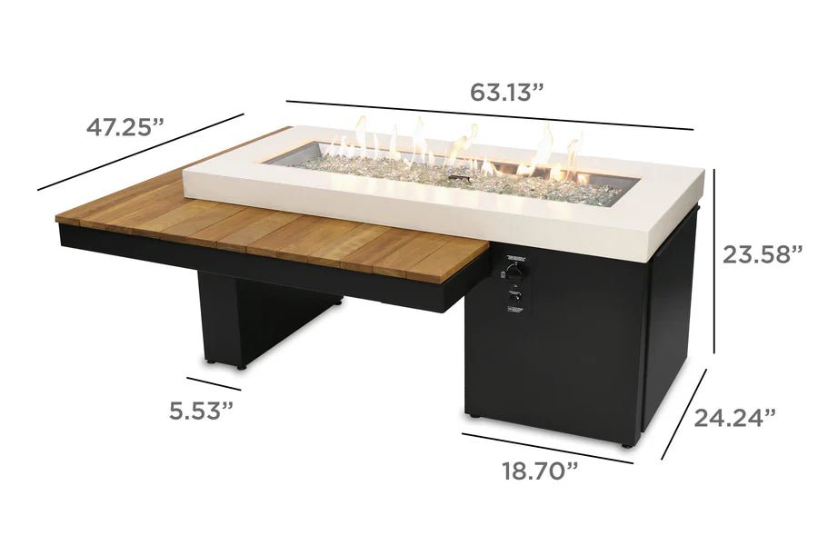 Uptown Black Linear Fire Pit Table - Majestic Patio