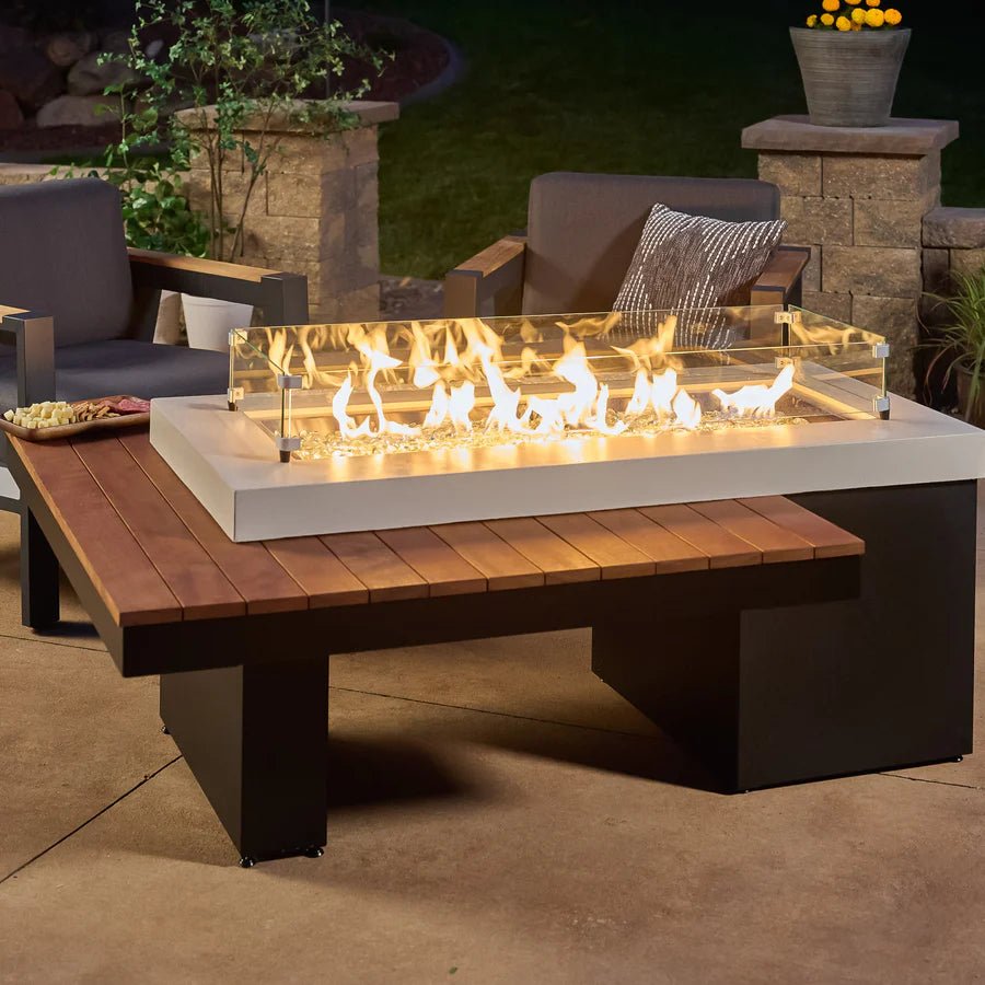 Uptown Black Linear Fire Pit Table - Majestic Patio