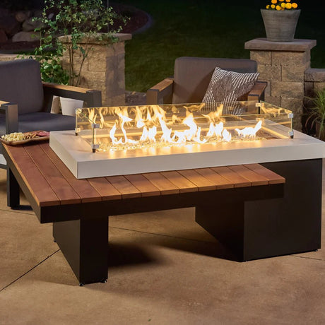 Uptown Black Linear Fire Pit Table - Majestic Patio