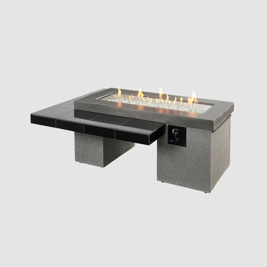 Uptown Black Linear Fire Pit Table - Majestic Patio