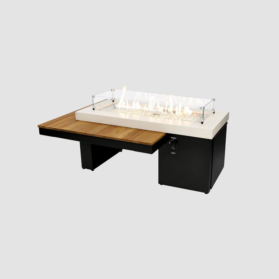 Uptown Black Linear Fire Pit Table - Majestic Patio