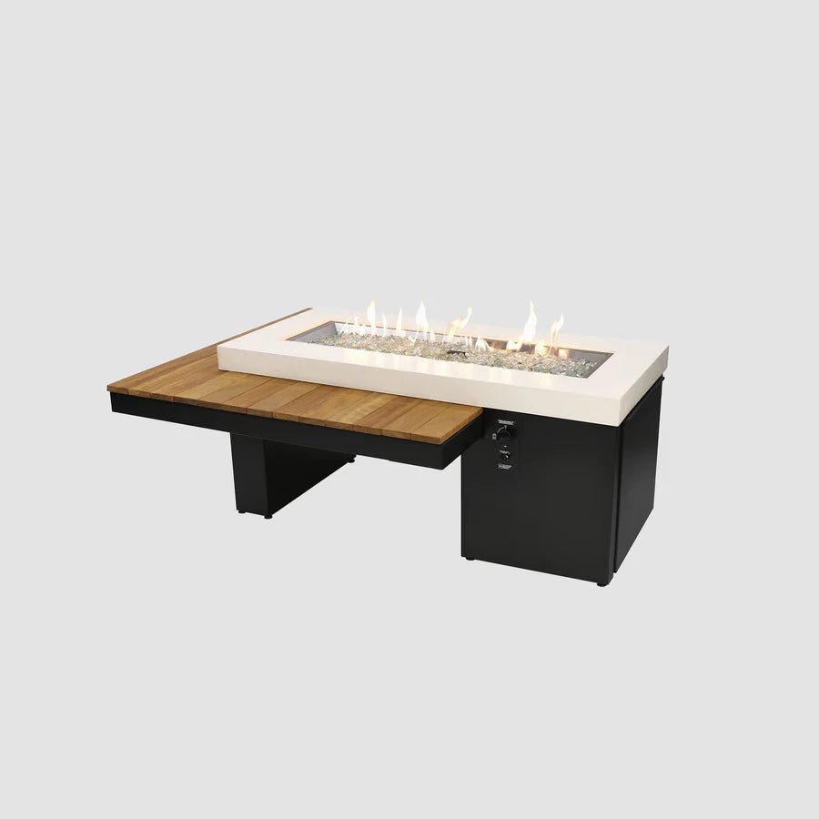 Uptown Black Linear Fire Pit Table - Majestic Patio