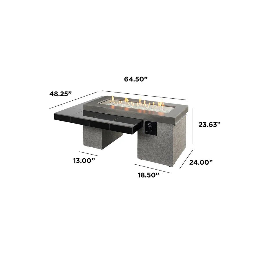 Uptown Black Linear Fire Pit Table - Majestic Patio