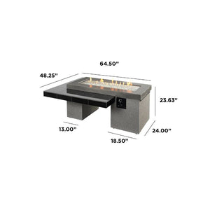 Uptown Black Linear Fire Pit Table - Majestic Patio