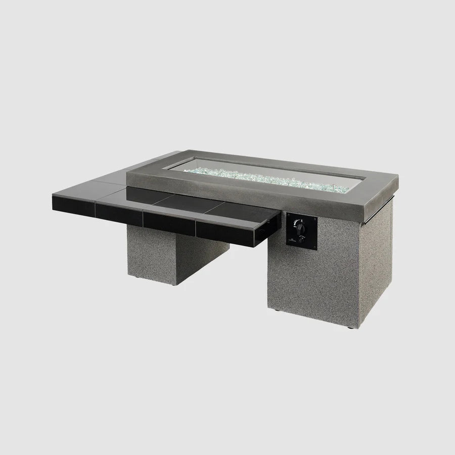 Uptown Coastal Grey Linear Gas Fire Pit Table - Majestic Patio