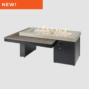 Uptown Coastal Grey Linear Gas Fire Pit Table - Majestic Patio