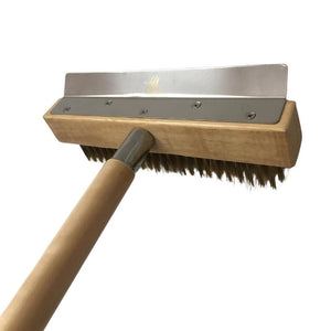 Wood Fired Oven Brush w/Wood Handle, Stainless Steel Scraper - Majestic Patio