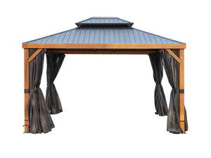 Yosemite Gazebo Aluminum frame wood finish - Majestic Patio